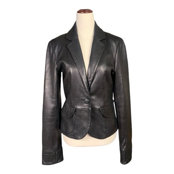 Mossimo Supply Co. Jackets & Blazers - Mossimo Soft Tailored 100% Leather Jacket Moto Baddie Classic Size Small